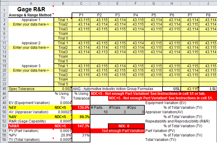 gage rr template sample results