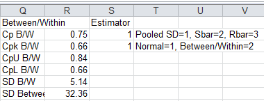 Select Pooled SD, Sbar or Rbar for Estimator