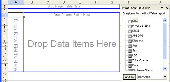 pivot table outline to drag and drop data