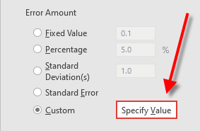 p u template specify value button
