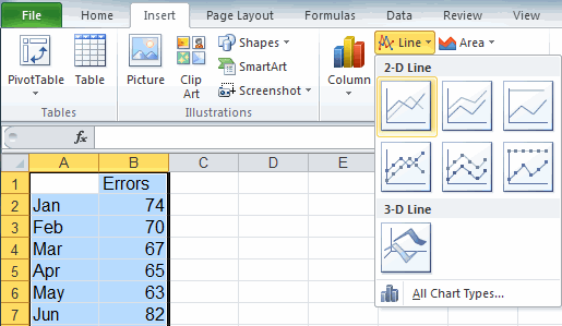 how to make a line graph in Excel 2013