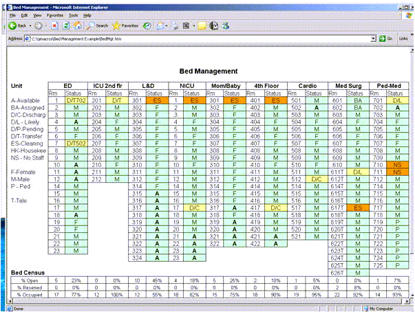 publish Excel bed managment system in html