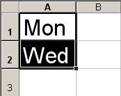 custom fill series using days of the week