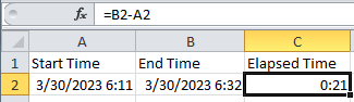 excel formulas to calculate cycle time