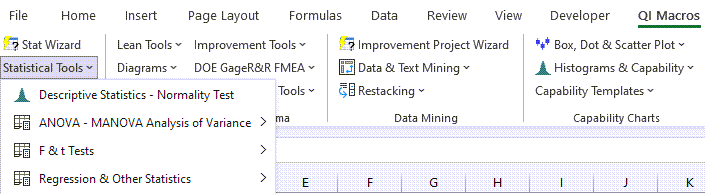 statistical tools menu