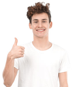 young guy thumbs up