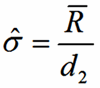 sigma estimator r bar formula