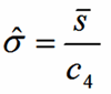 sigma estimator s bar formula