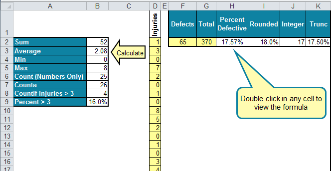 Excel Average, Count, Sum Formulas Template - QI Macros