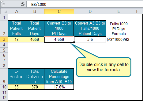 Excel Healthcare Formulas Template - QI Macros